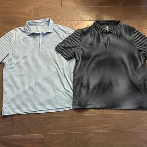 Southern Proper Light Blue‎ and Navy Striped Polo Shirts